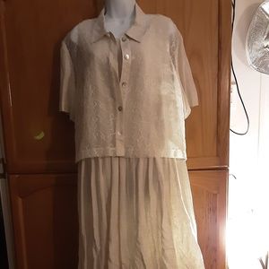 LONG SUMMER DRESS WITH SEE-THRU JACKET